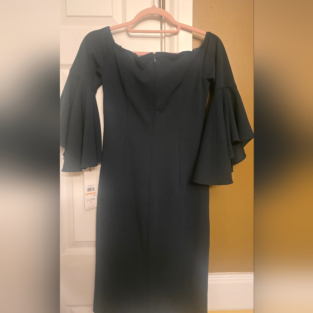 Calvin Klein Dark Green Dress Size 2 - Picture 2 of 5